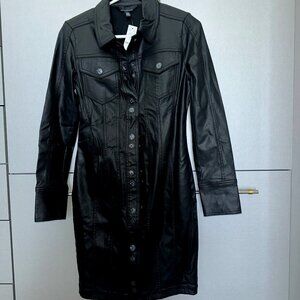 White House Black Market Leather Coat